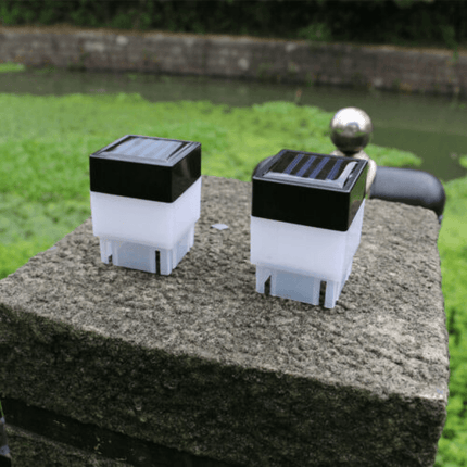1-8PCS Square Waterproof LED Solar Light Fence Post Pool Garden Lamp (Warm/Cold) - Aimall
