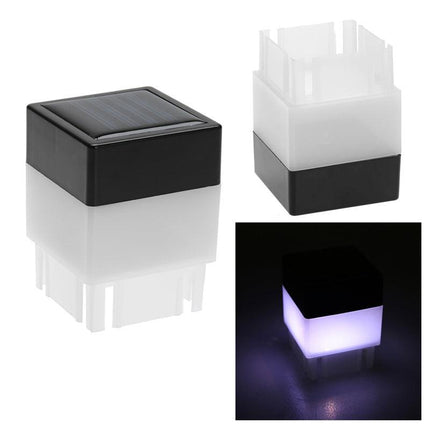 1-8PCS Square Waterproof LED Solar Light Fence Post Pool Garden Lamp (Warm/Cold) - Aimall