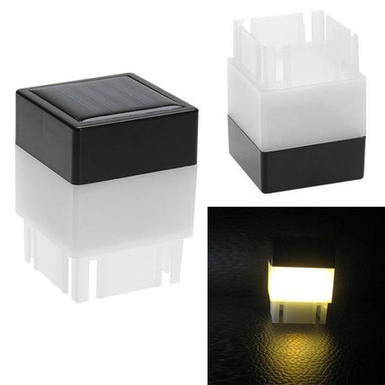 1-8PCS Square Waterproof LED Solar Light Fence Post Pool Garden Lamp (Warm/Cold) - Aimall