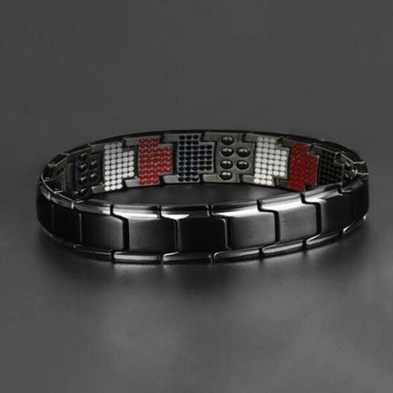 Mens Double Strong Magnetic Therapy Bracelet Arthritis Pain Relief Jewelry AU - Aimall