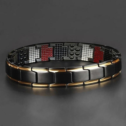 Mens Double Strong Magnetic Therapy Bracelet Arthritis Pain Relief Jewelry AU - Aimall
