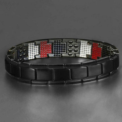 Mens Double Strong Magnetic Therapy Bracelet Arthritis Pain Relief Jewelry AU - Aimall