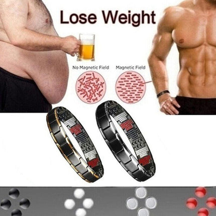Mens Double Strong Magnetic Therapy Bracelet Arthritis Pain Relief Jewelry AU - Aimall