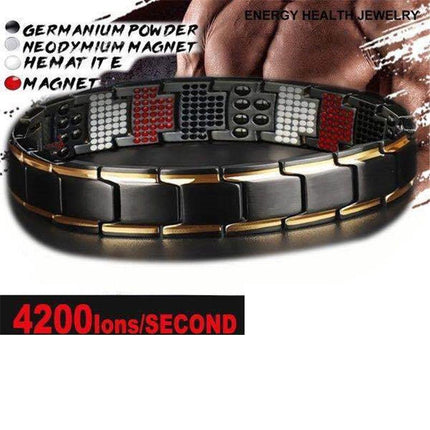 Mens Double Strong Magnetic Therapy Bracelet Arthritis Pain Relief Jewelry AU - Aimall
