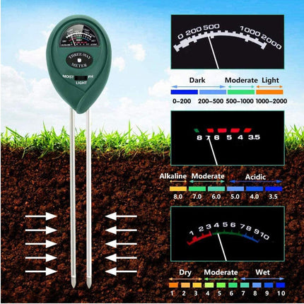 3 in 1 Soil PH Tester Water Moisture Test Meter Kit For Garden Plant Testing AU - Aimall