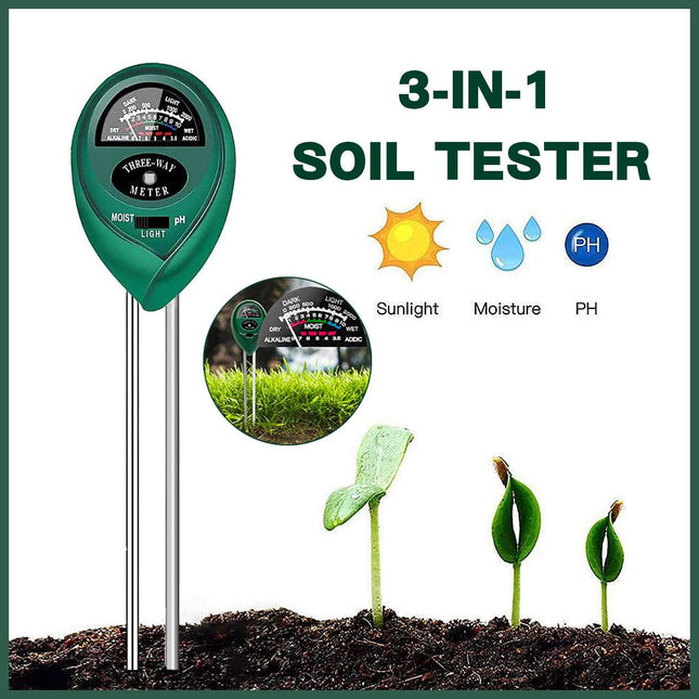 3 in 1 Soil PH Tester Water Moisture Test Meter Kit For Garden Plant Testing AU - Aimall