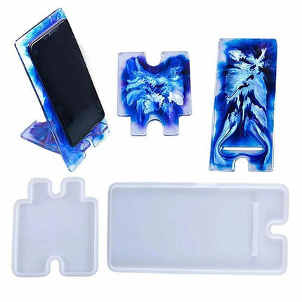 2Pcs Silicone Mobile Phone Stand Mould Holder Casting Mold Resin Epoxy Craft AU - Aimall