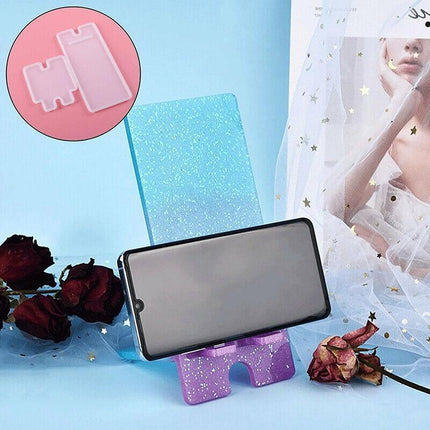 2Pcs Silicone Mobile Phone Stand Mould Holder Casting Mold Resin Epoxy Craft AU - Aimall