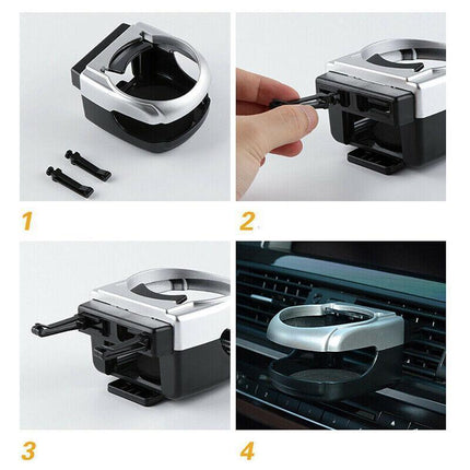 Drinking Car Tray Cup Holder Mount Bracket Can Silve Coffee Auto Air Vent Bottle Blue - Aimall