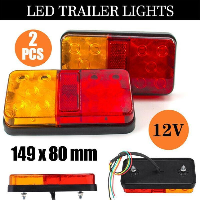 2PCS LED Trailer Lights Taillight Lamp Stop Indicator 12V CAMPER Boat Truck AU - Aimall