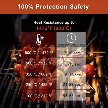 2x Heat Proof Resistant Oven BBQ Gloves 35cm Kitchen Cooking Silicone Mitt NEW - Aimall