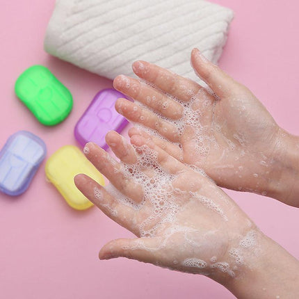 100PCS Portable Washing Slice Sheets Hand Bath Travel Scented Foaming Paper Soap - Aimall