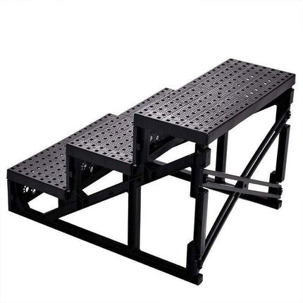3 Steps Pet Stairs Portable Cat Dog Ladder w/ Cover Step Ramp Climb For Pup Play - Aimall