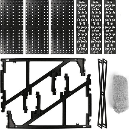 3 Steps Pet Stairs Portable Cat Dog Ladder w/ Cover Step Ramp Climb For Pup Play - Aimall