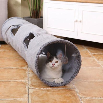 PAWZ Road Cat Tunnel Pet Toys Play Hide Tube with Ball For Large Cat Dogs Rabbit - Aimall