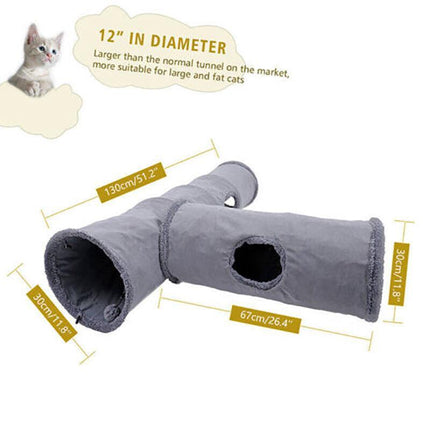 PAWZ Road Cat Tunnel Pet Toys Play Hide Tube with Ball For Large Cat Dogs Rabbit - Aimall
