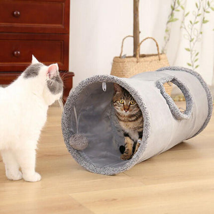 PAWZ Road Cat Tunnel Pet Toys Play Hide Tube with Ball For Large Cat Dogs Rabbit - Aimall