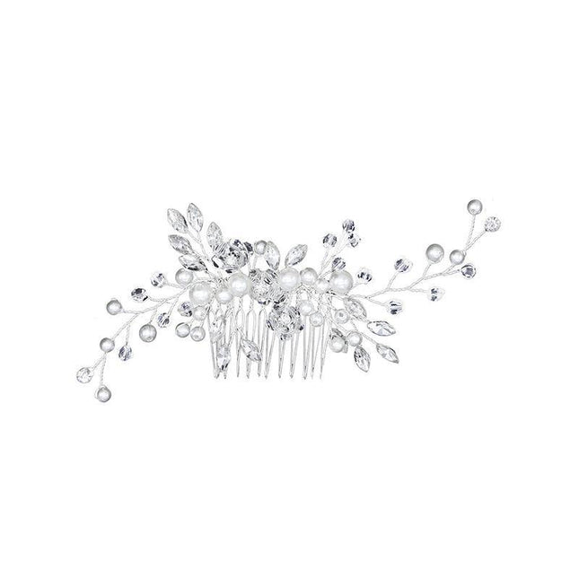 Bridal Headpieces Crystal Wedding Accessories White Jewelry Hair Comb Party AU - Aimall