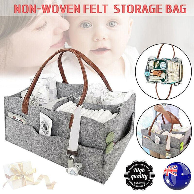 Diaper Caddy Nursery Storage Baby Organizer Basket Nappy Bin Infant Wipes Bag AU - Aimall