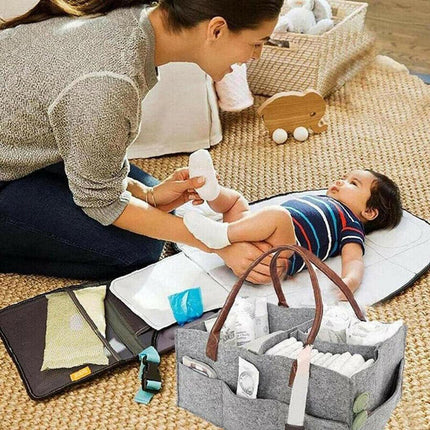 Diaper Caddy Nursery Storage Baby Organizer Basket Nappy Bin Infant Wipes Bag AU - Aimall