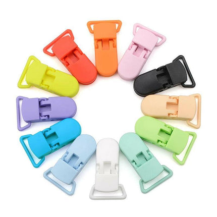 60 Random Colored Plastic Baby Pacifier Suspender Dummy Clip Badge Holder Craft - Aimall