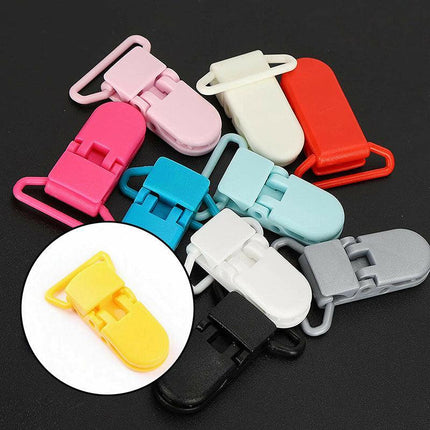 60 Random Colored Plastic Baby Pacifier Suspender Dummy Clip Badge Holder Craft - Aimall