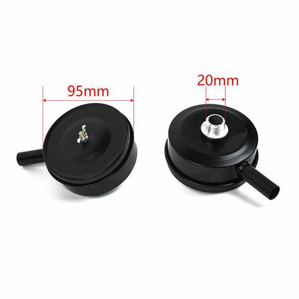 2 PCS Compressor Male Threaded 20mm Air Intake Silencer Filter Black Metal Shell - Aimall