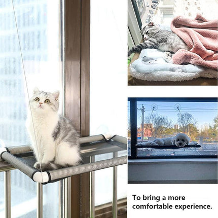 Pet Cat Window Hammock Perch Bed Hold Up To 60lbs Mounted Durable Seat AU NEW - Aimall