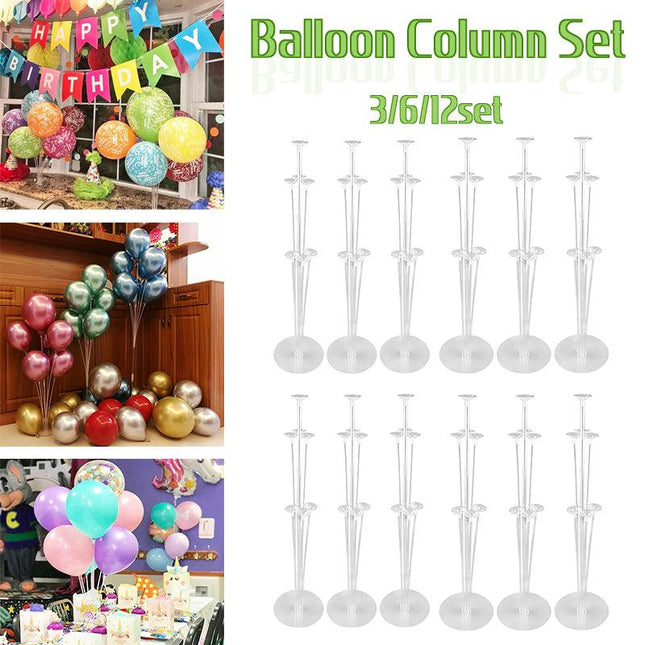 3/6/12 Set 70 cm Balloon Column Set Upright Base Stand Holder Wedding Party Deco - Aimall