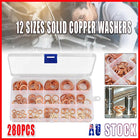 280PCS 12 Sizes Solid Copper Washers Sump Plug Seal Set Assorted Kit with Box AU - Aimall