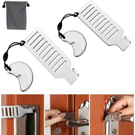 Portable Travel Door Lock Hotel Door Lock Apartment Security Device Door Jammer - Aimall