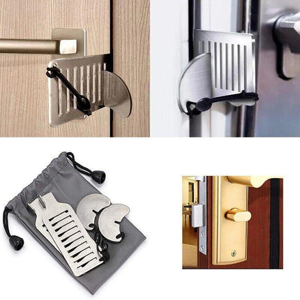 Portable Travel Door Lock Hotel Door Lock Apartment Security Device Door Jammer - Aimall