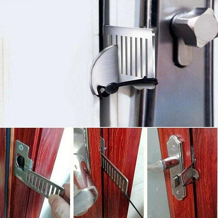Portable Travel Door Lock Hotel Door Lock Apartment Security Device Door Jammer - Aimall