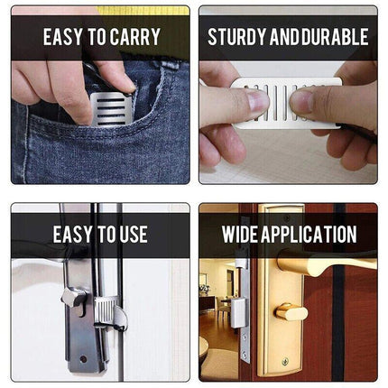 Portable Travel Door Lock Hotel Door Lock Apartment Security Device Door Jammer - Aimall