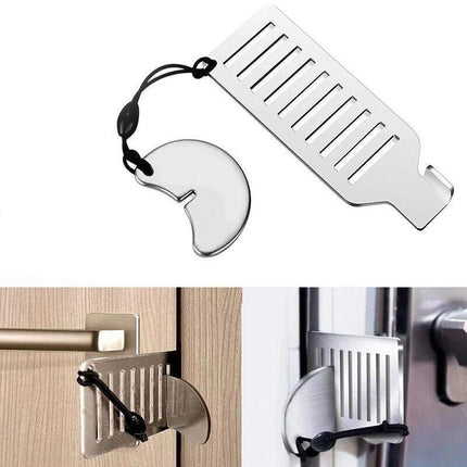 Portable Travel Door Lock Hotel Door Lock Apartment Security Device Door Jammer - Aimall