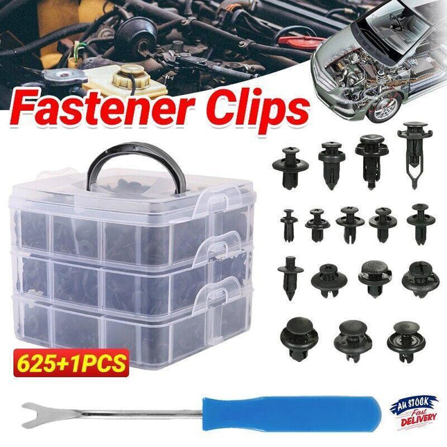 625 PCS Car Body Trim Clips Retainer Bumper Auto Panel Push Plastic Fastener Kit - Aimall