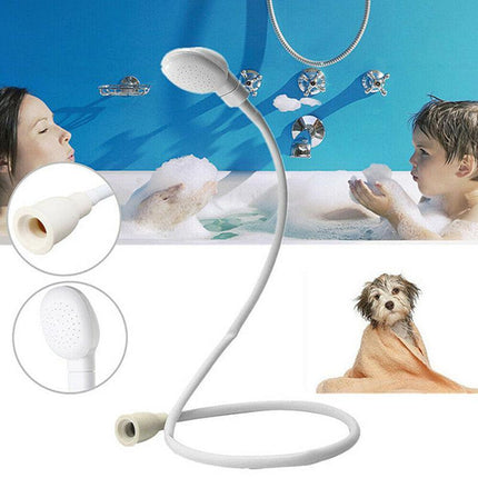 Pet Shower Spray Hose Single Tap Sink Bath Washing Holder Dog Head Attachment - Aimall
