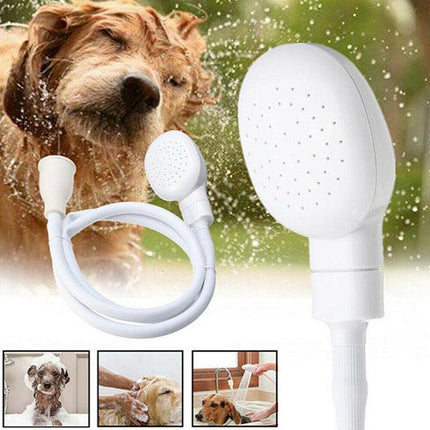Pet Shower Spray Hose Single Tap Sink Bath Washing Holder Dog Head Attachment - Aimall