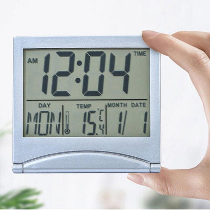 Desk Digital LCD Alarm Clock Arabic Nums Time Calendar Temperature Thermometer - Aimall