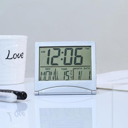 Desk Digital LCD Alarm Clock Arabic Nums Time Calendar Temperature Thermometer - Aimall