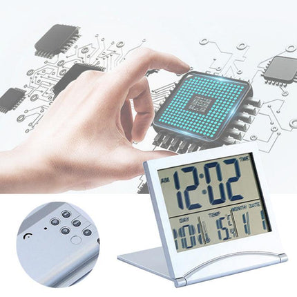 Desk Digital LCD Alarm Clock Arabic Nums Time Calendar Temperature Thermometer - Aimall