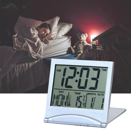 Desk Digital LCD Alarm Clock Arabic Nums Time Calendar Temperature Thermometer - Aimall