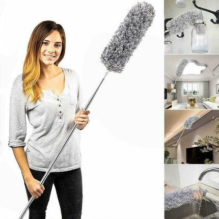 DUSTER EXTENDABLE MICROFIBRE TELESCOPE STAINLES STEAL POLE LONG CLEANING Duster - Aimall