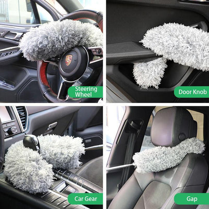 DUSTER EXTENDABLE MICROFIBRE TELESCOPE STAINLES STEAL POLE LONG CLEANING Duster - Aimall