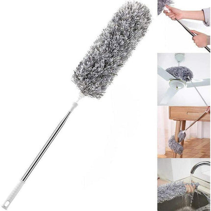DUSTER EXTENDABLE MICROFIBRE TELESCOPE STAINLES STEAL POLE LONG CLEANING Duster - Aimall