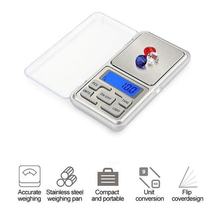 Pocket Mini Digital Kitchen Scales Jewellery Electronic Herbs - 0.01g to 200g AU - Aimall