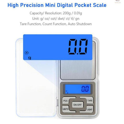Pocket Mini Digital Kitchen Scales Jewellery Electronic Herbs - 0.01g to 200g AU - Aimall