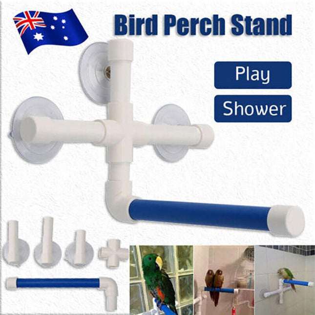 Bird Perch Stand Parrot Play Paw Grinding Stands Rack Shower Bath Platform Toys - Aimall