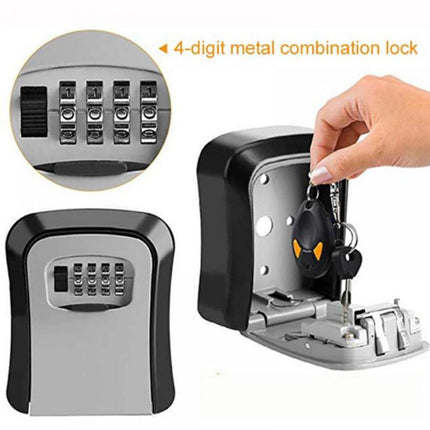 Wall Mounted High Security Steel Storage 4 Digit Key Box With Combination Lock - Aimall