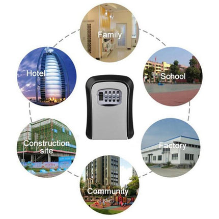 Wall Mounted High Security Steel Storage 4 Digit Key Box With Combination Lock - Aimall